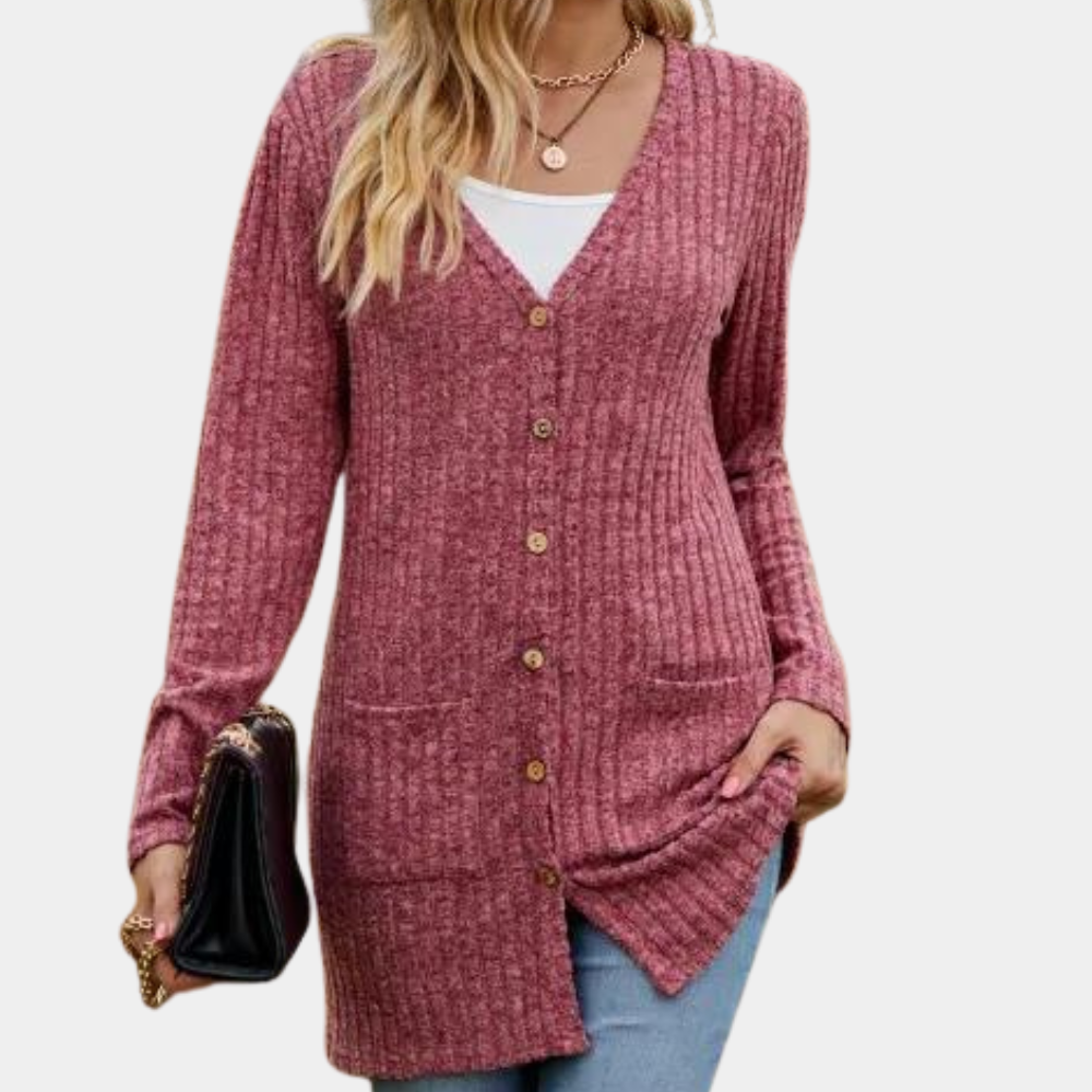Women's Elegant Cardigan for Office and Casual Wear with Pockets and Buttons 2