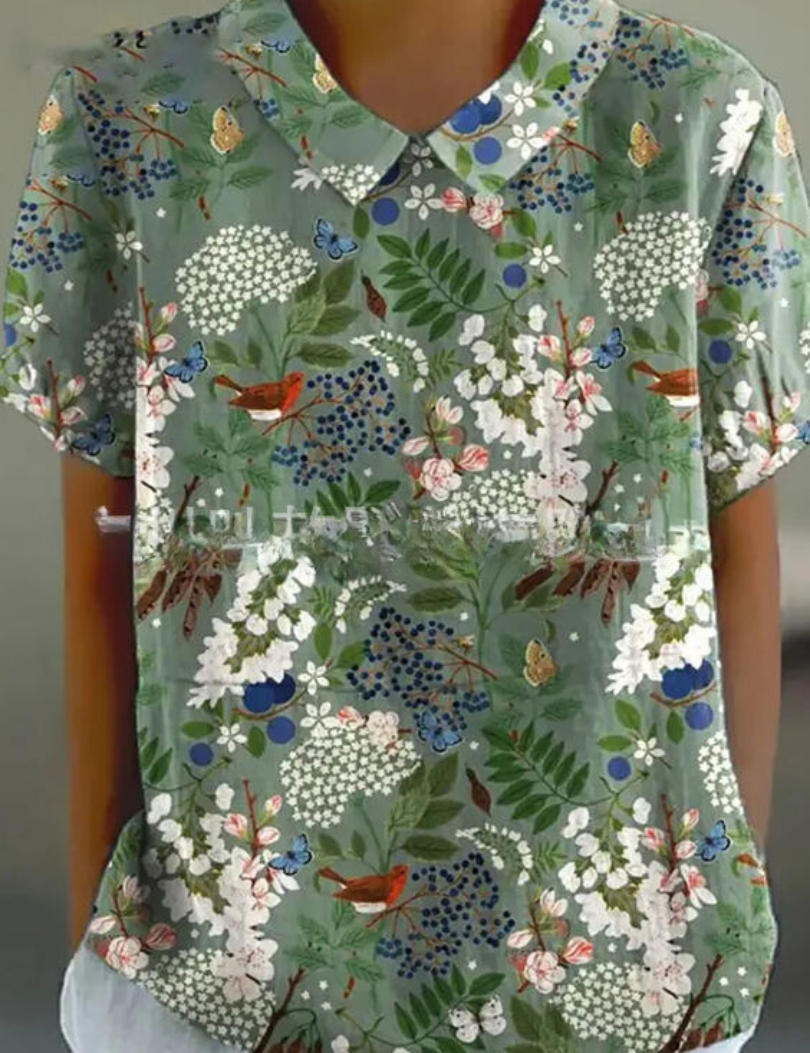 Women's Floral Print Blouse - Long Sleeve Summer Tops for Women 4