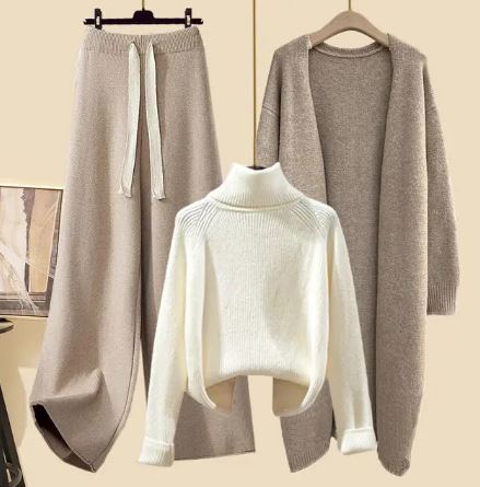 Women's Formal 3-Piece Set - Stylish Blazer, Top, and Bottom Ensemble 1