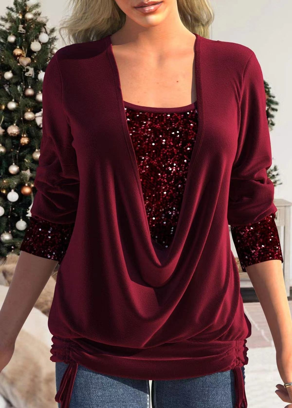 Women's Glitter Blouse for Evening Wear and Special Occasions 0