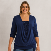 Women's Glitter Blouse for Evening Wear and Special Occasions