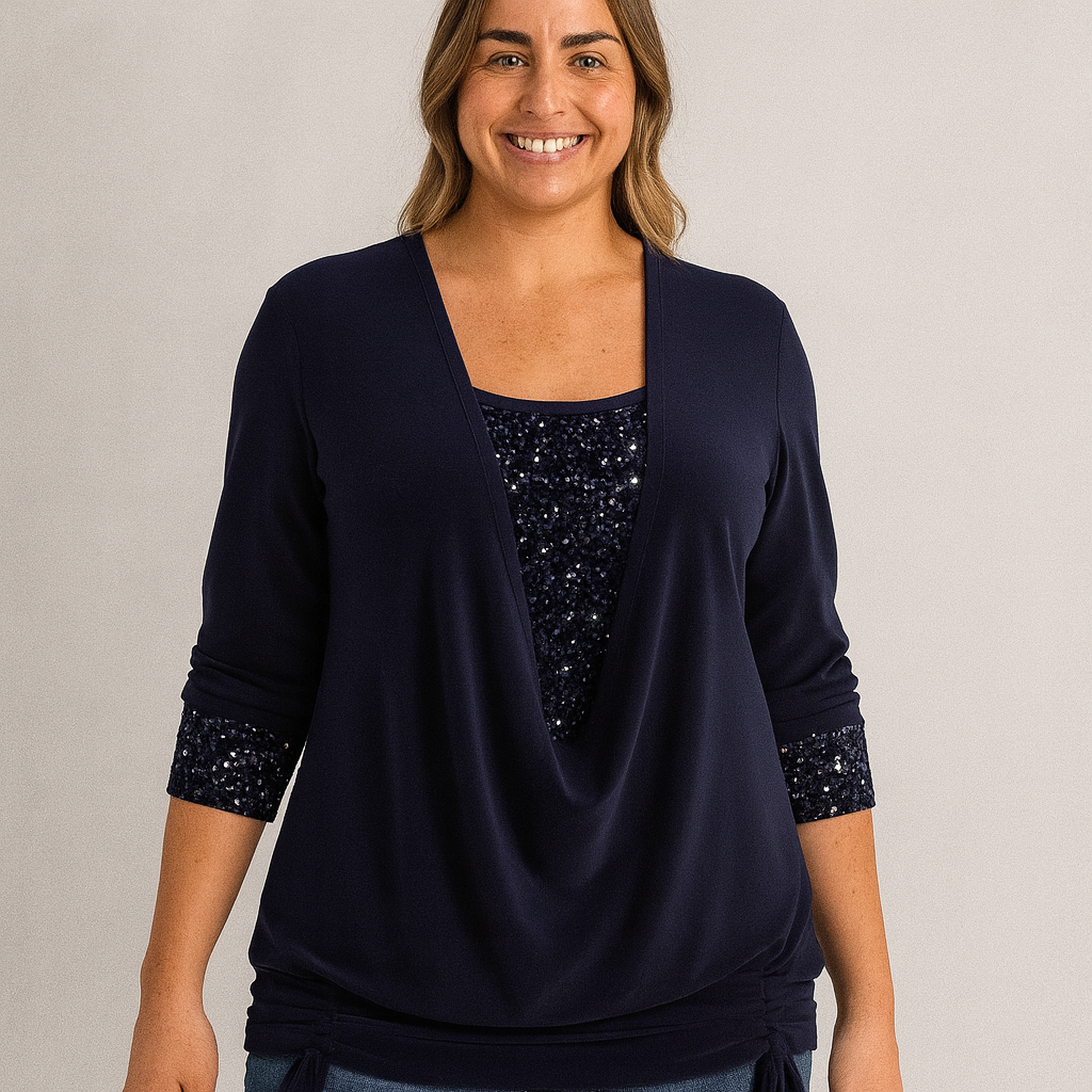 Women's Glitter Blouse for Evening Wear and Special Occasions