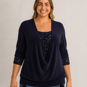 Women's Glitter Blouse for Evening Wear and Special Occasions