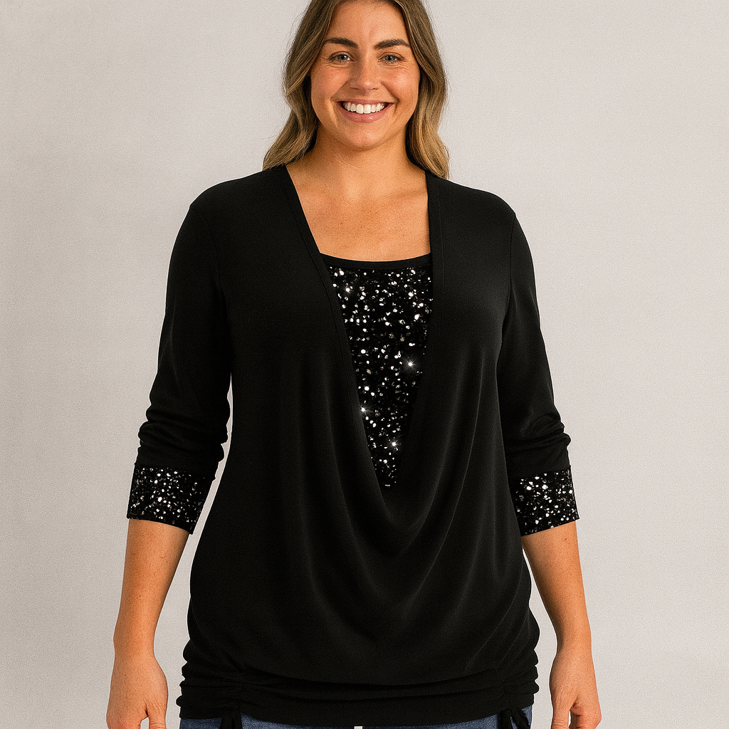 Women's Glitter Blouse for Evening Wear and Special Occasions