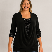 Women's Glitter Blouse for Evening Wear and Special Occasions