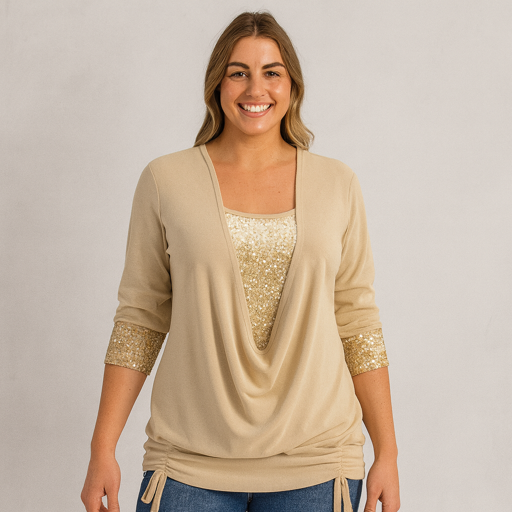 Women's Glitter Blouse for Evening Wear and Special Occasions