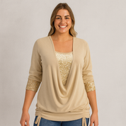 Women's Glitter Blouse for Evening Wear and Special Occasions