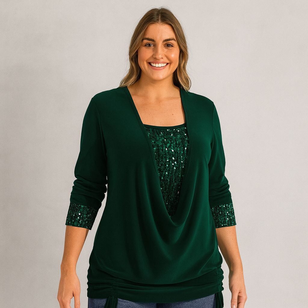 Women's Glitter Blouse for Evening Wear and Special Occasions