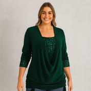 Women's Glitter Blouse for Evening Wear and Special Occasions