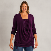 Women's Glitter Blouse for Evening Wear and Special Occasions