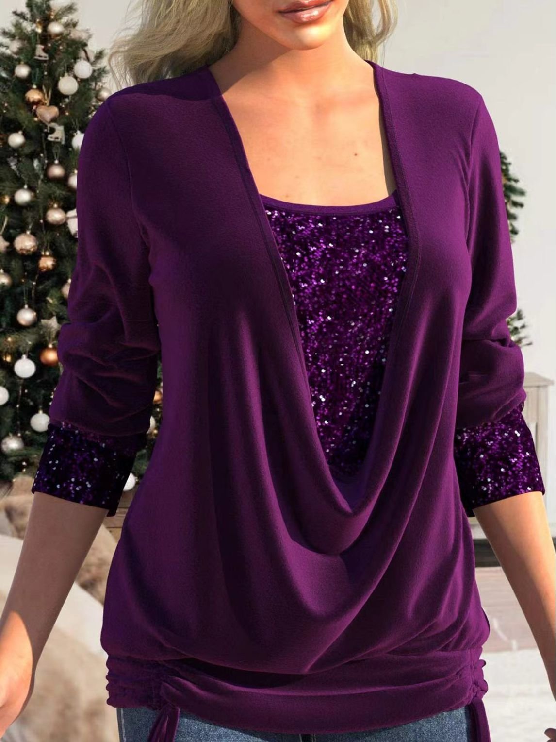 Women's Glitter Blouse for Evening Wear and Special Occasions 2