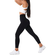 Women's Gym Leggings - Seamless Black Leggings for Sports and Yoga 1
