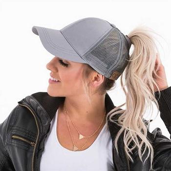 Women's High Ponytail Baseball Cap with Adjustable Fit and Breathable Mesh 0
