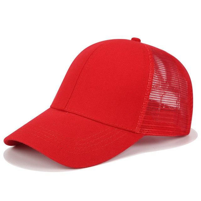 Women's High Ponytail Baseball Cap with Adjustable Fit and Breathable Mesh 19