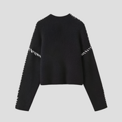 Women's Knitted High-Neck Sweater - Comfortable Long Sleeve Sweater 3