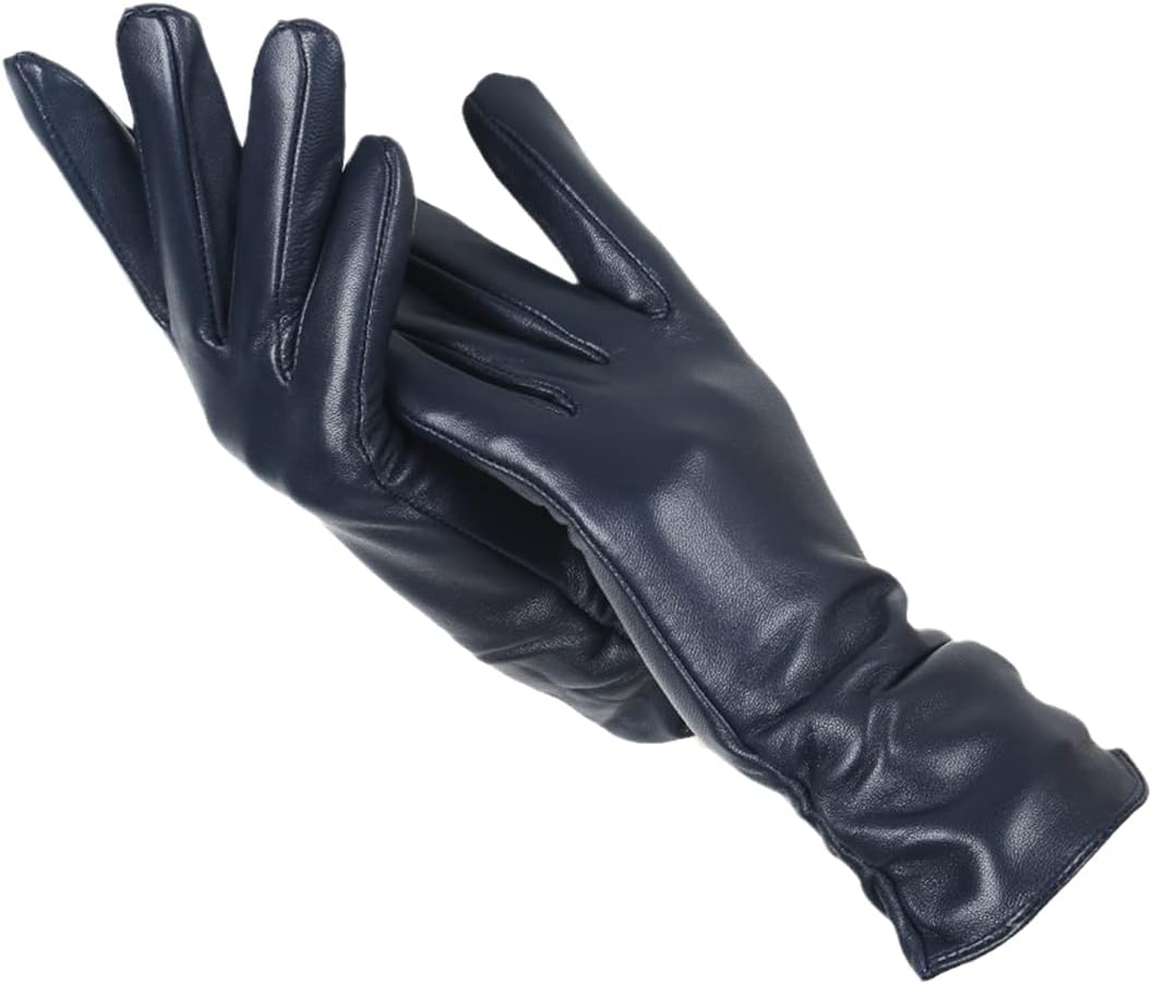 Women's Leather Gloves - Classic Style with Soft Wool Lining for Comfort 0