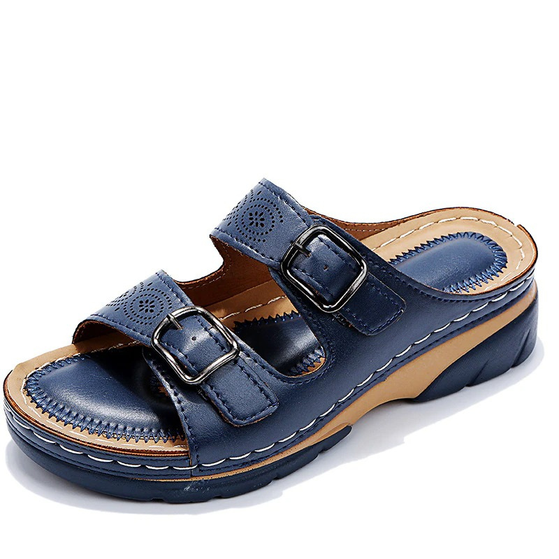 Women's Leather Sandals with Velcro Closure for Comfort and Stability 5
