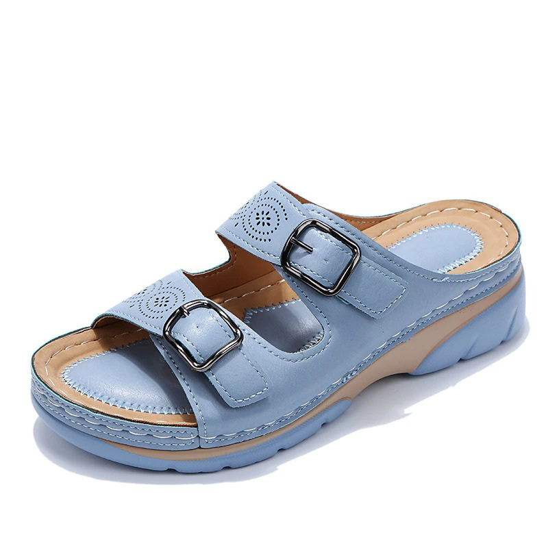 Women's Leather Sandals with Velcro Closure for Comfort and Stability 7