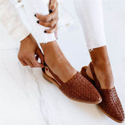 Women's Leather Woven Sandals - Stylish and Comfortable Summer Footwear 1