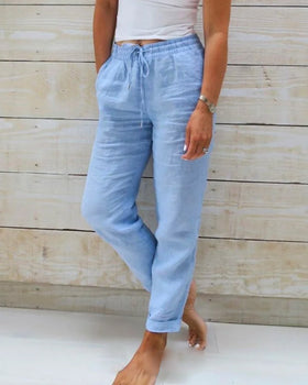 Women's Linen Pants - Comfortable Casual Fit for Everyday Wear 0