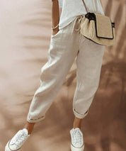 Women's Linen Pants - Comfortable Summer Trousers for Everyday Wear 0