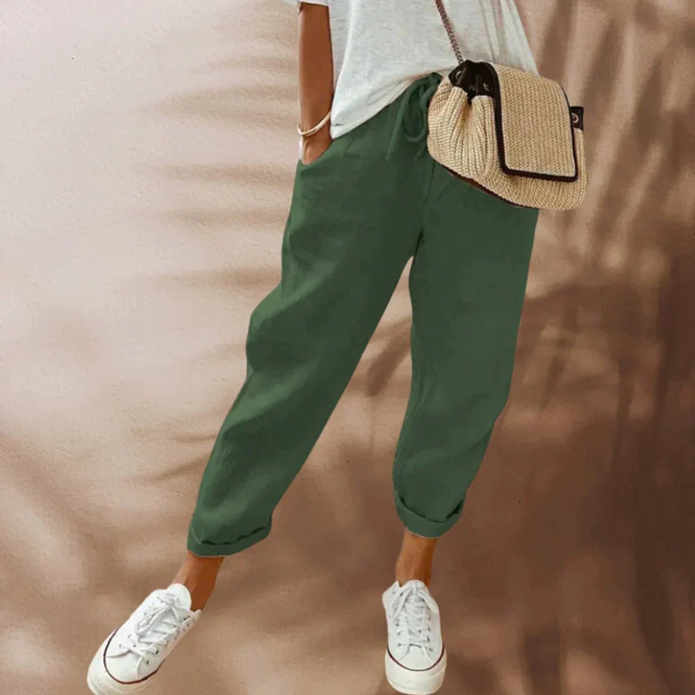 Women's Linen Pants - Comfortable Summer Trousers for Everyday Wear 2