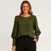 Women's Long Sleeve Blouse - Soft Fabric, Classic Fit, Versatile Style