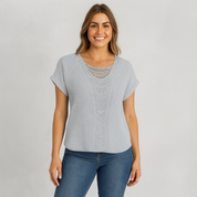 Women's Long Sleeve Knit Blouse for Casual and Chic Style