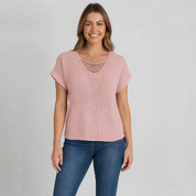 Women's Long Sleeve Knit Blouse for Casual and Chic Style