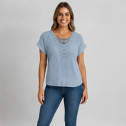 Women's Long Sleeve Knit Blouse for Casual and Chic Style