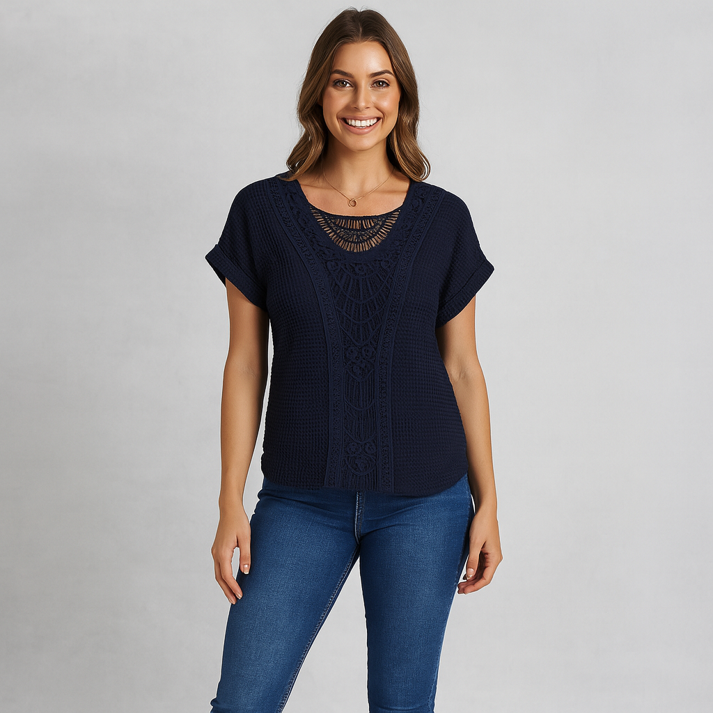 Women's Long Sleeve Knit Blouse for Casual and Chic Style