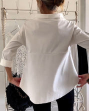 Women's Long Sleeve Top - Versatile High Collar Design for Casual or Formal Wear 3