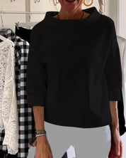 Women's Long Sleeve Top - Versatile High Collar Design for Casual or Formal Wear 5