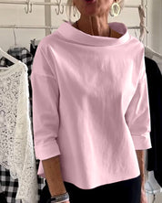 Women's Long Sleeve Top - Versatile High Collar Design for Casual or Formal Wear 6
