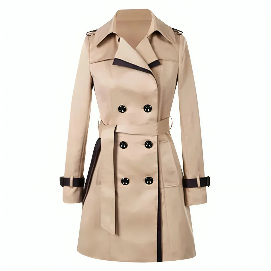 Women's Long Trench Coat - Elegant Water-Repellent Winter Coat for Women 0