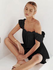 Women's Lounge Set - Ruffle Sleeveless Top and High-Waisted Shorts Loungewear 7