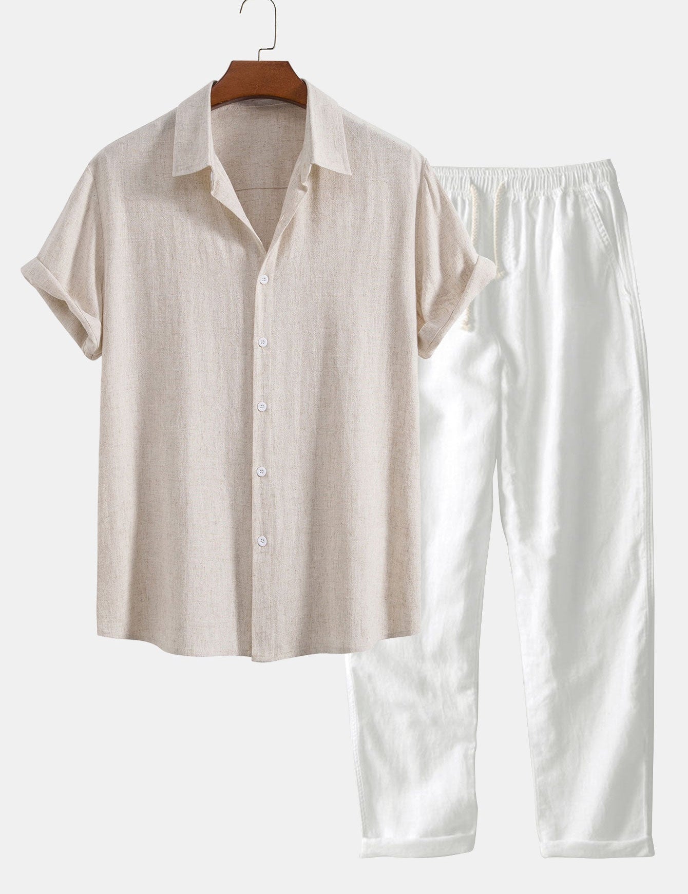 Women's Loungewear Two Piece Set - Breathable Short Sleeve Ensemble 2