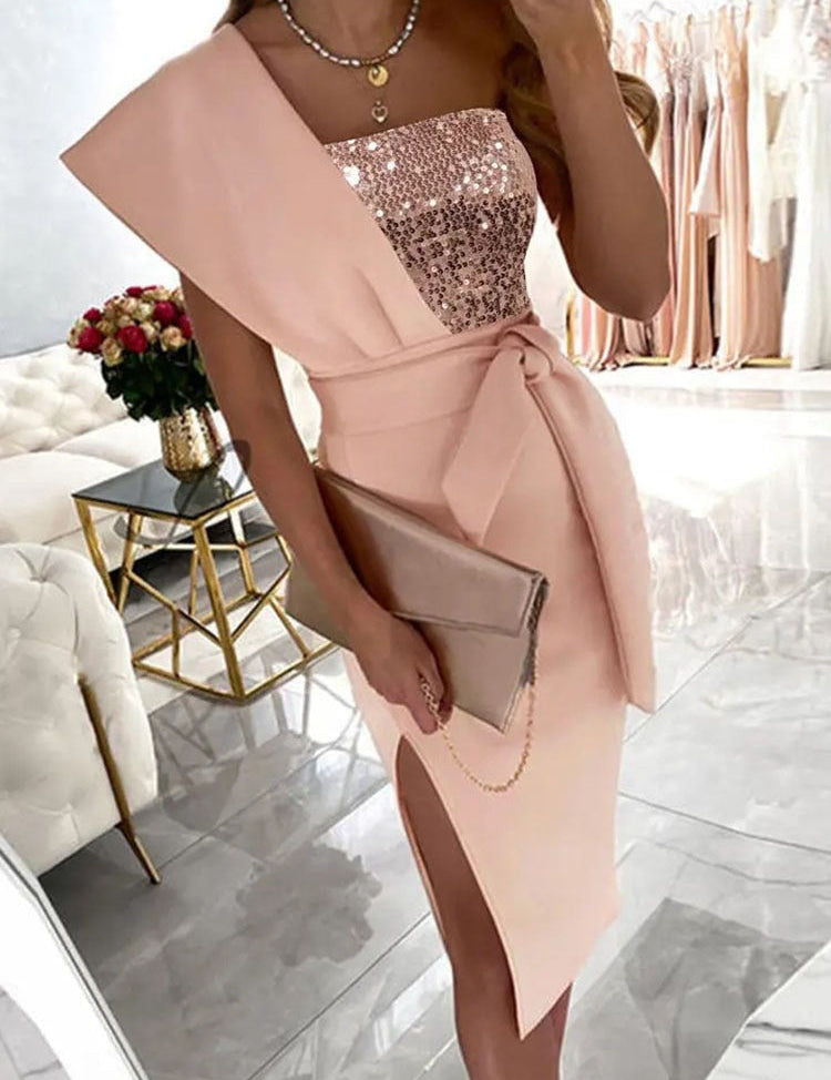 Women's One-Shoulder Evening Dress - Elegant Formal Gown for Special Occasions 1