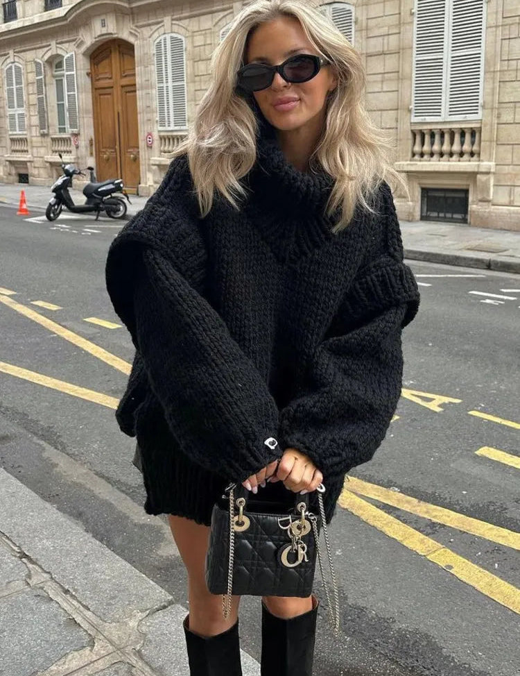 Women's Oversized Chunky Knit Jumper - Cozy Knit Sweater for Casual Style 0