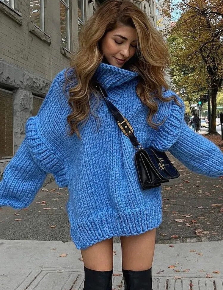 Women's Oversized Chunky Knit Jumper - Cozy Knit Sweater for Casual Style 6