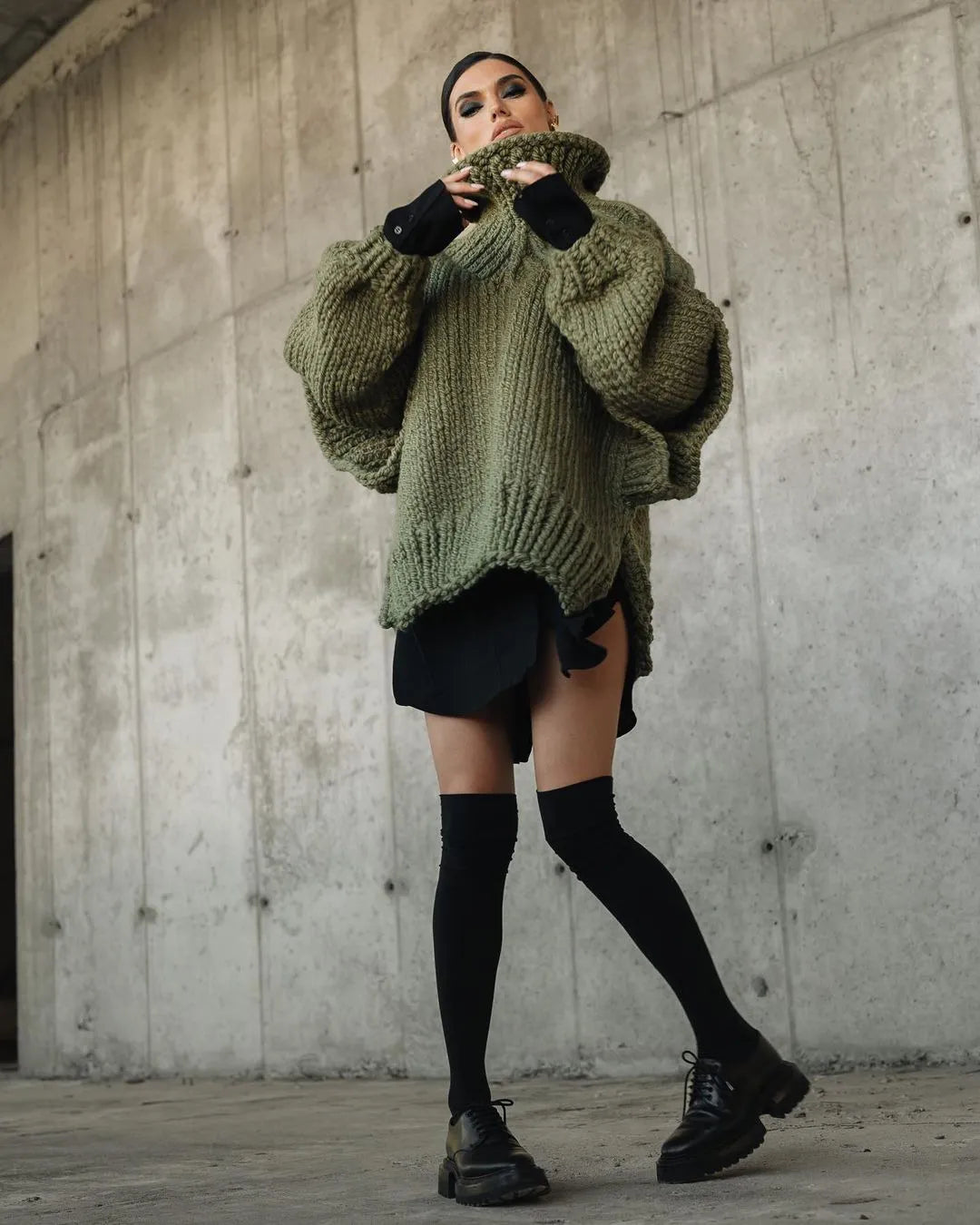 Women's Oversized Chunky Knit Jumper - Cozy Knit Sweater for Casual Style 7