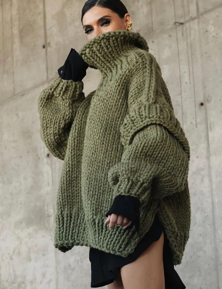 Women's Oversized Chunky Knit Jumper - Cozy Knit Sweater for Casual Style 8