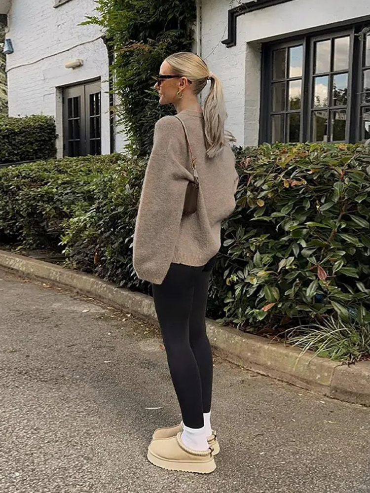 Women's Oversized Fluffy Knit Jumper - Soft, Cozy Casual Wear 1