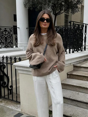 Women's Oversized Fluffy Knit Jumper - Soft, Cozy Casual Wear 3