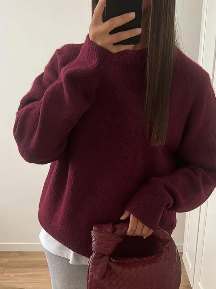 Women's Oversized Fluffy Knit Jumper - Soft, Cozy Casual Wear 5