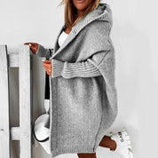 Women's Oversized Long Cardigan - Cozy Hooded Design for Casual Wear 2