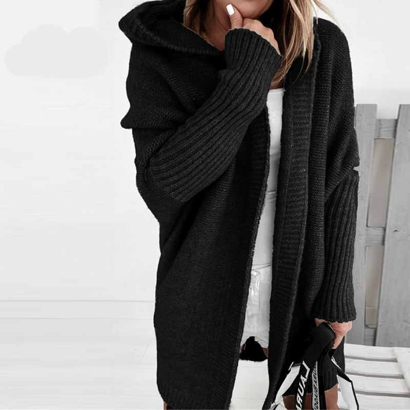 Women's Oversized Long Cardigan - Cozy Hooded Design for Casual Wear 3