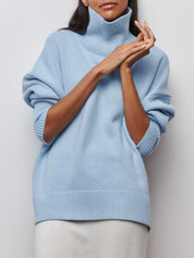 Women's Oversized Turtleneck Sweater - Soft Ribbed Knit, Relaxed Fit 2