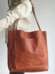 Women's PU Leather Tote Bag - Stylish Handbag for Everyday Use 1
