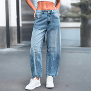 Women's Relaxed Fit Jeans - Soft Denim, Comfortable & Versatile Style 0